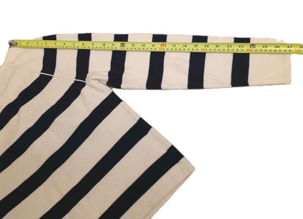 Talbots Cardigan Navy White Stripe Sweater Gold Crest Button, Womens Size Small - Picture 7 of 8